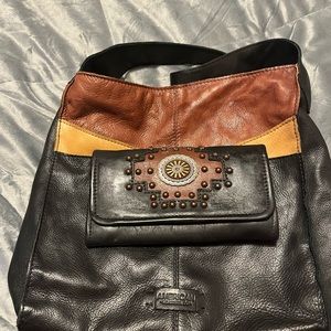 American Leather purse and wallet in good used condition